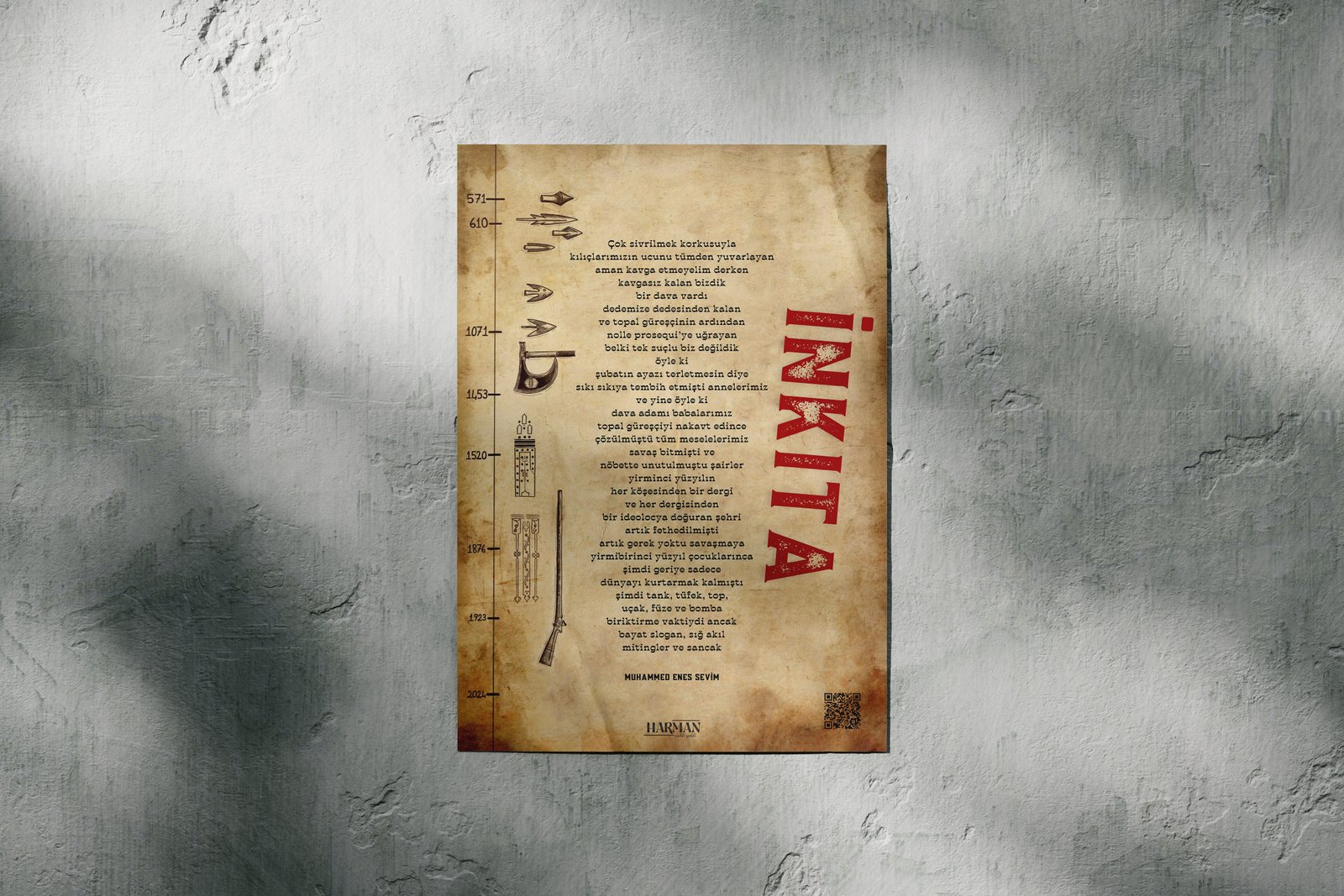 İnkıta çift taraflı A3 poster